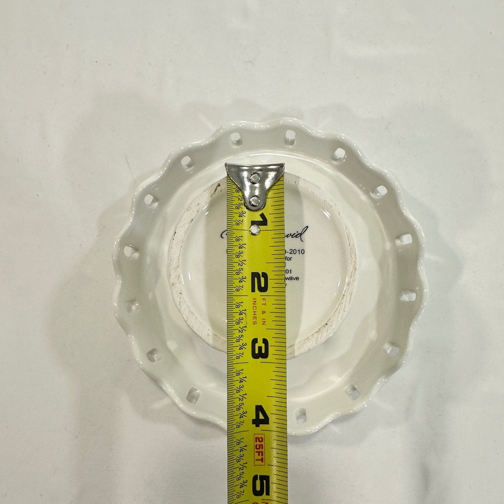 Harry & David Ceramic Mini Cake Stand White 6" Scalloped Eyelet | Cottagecore - Picture 7 of 7